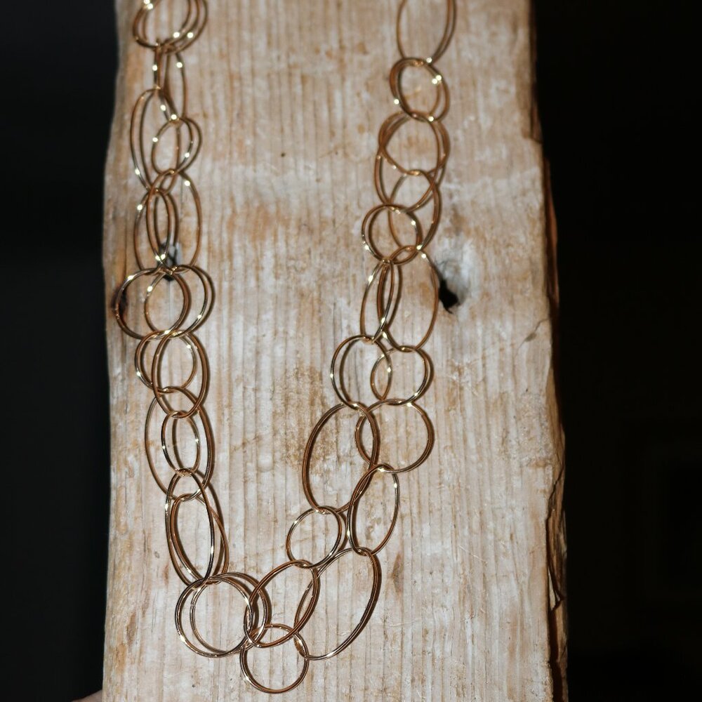NEW Gold-plated Layered Lightweight Loops 28"+ Long Necklace